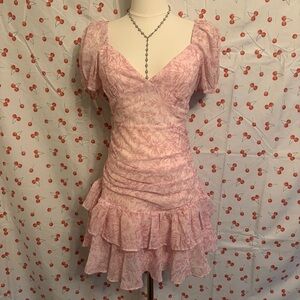 Selfie Leslie Pink Floral Mini Dress